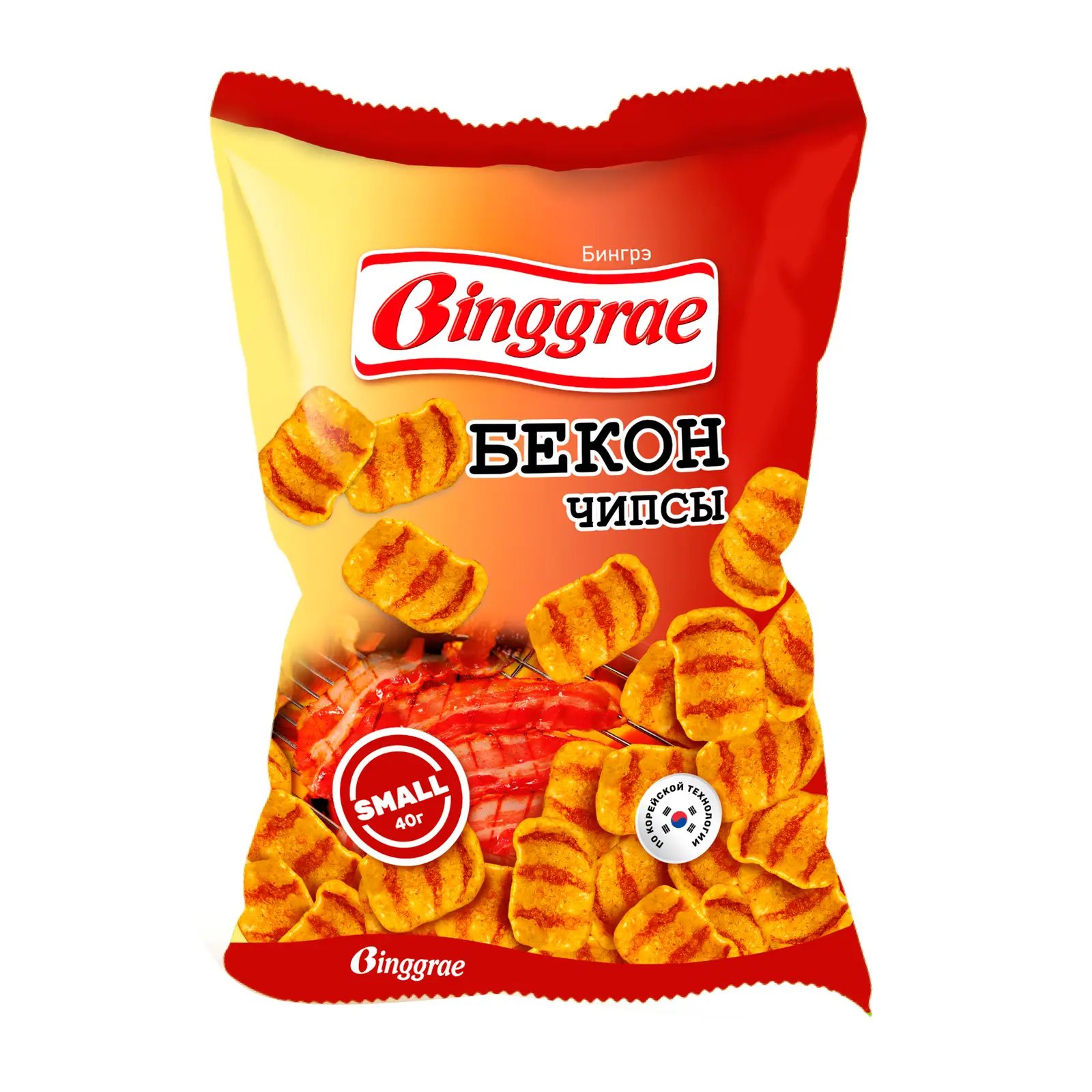 Изображение товара Чипсы со вкусом Бекон Binggrae 40г хрустящая закуска