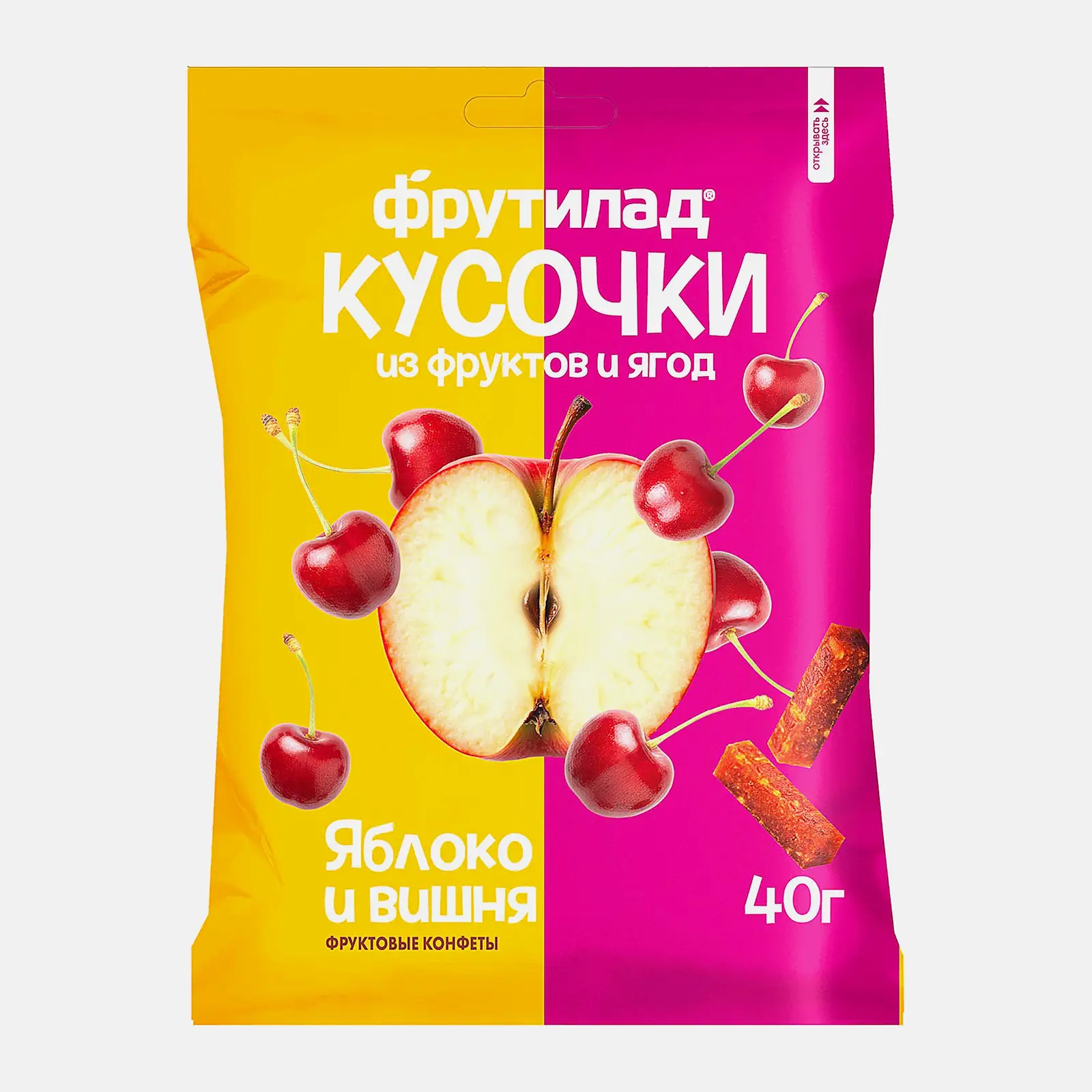 Фруктовые конфеты яблоко и вишня Фрутилад 40г Фруктовые конфеты яблоко и вишня Фрутилад 40г