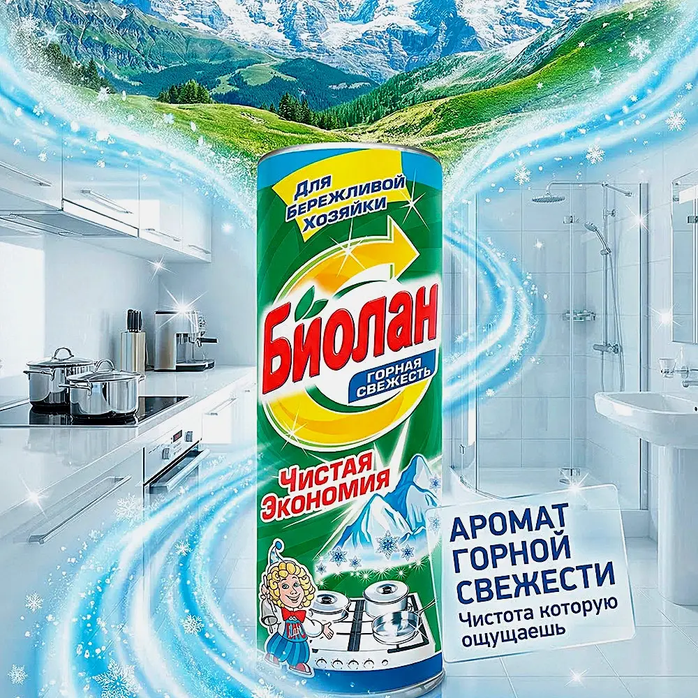 Средство чистящее Биолан Горная свежесть 400г - фото 5 Средство чистящее Биолан Горная свежесть 400г - фото 5