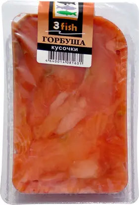 Изображение товара Горбуша 3 Fish кусочки слабосоленые 80г