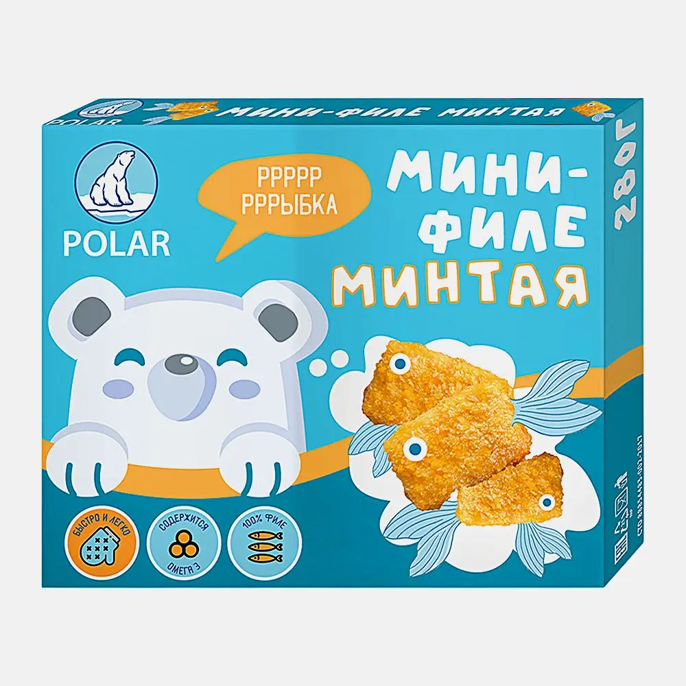 Мини-филе минтая Polar в панировке Медвежонок 280г - фото 2