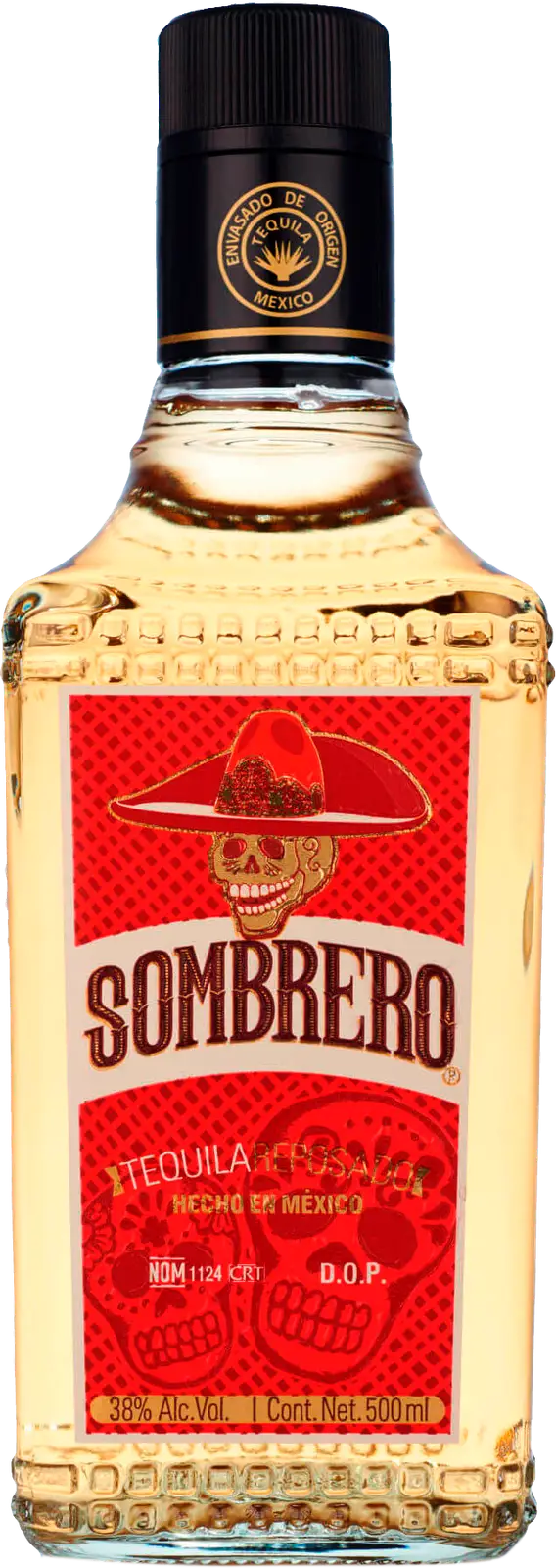 Изображение товара Текила Sombrero Reposado 38% 500мл — высококачественный мексиканский напиток