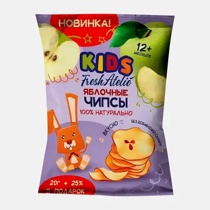 Чипсы Fresh Atelie Kids яблочные с 12 месяцев 25г