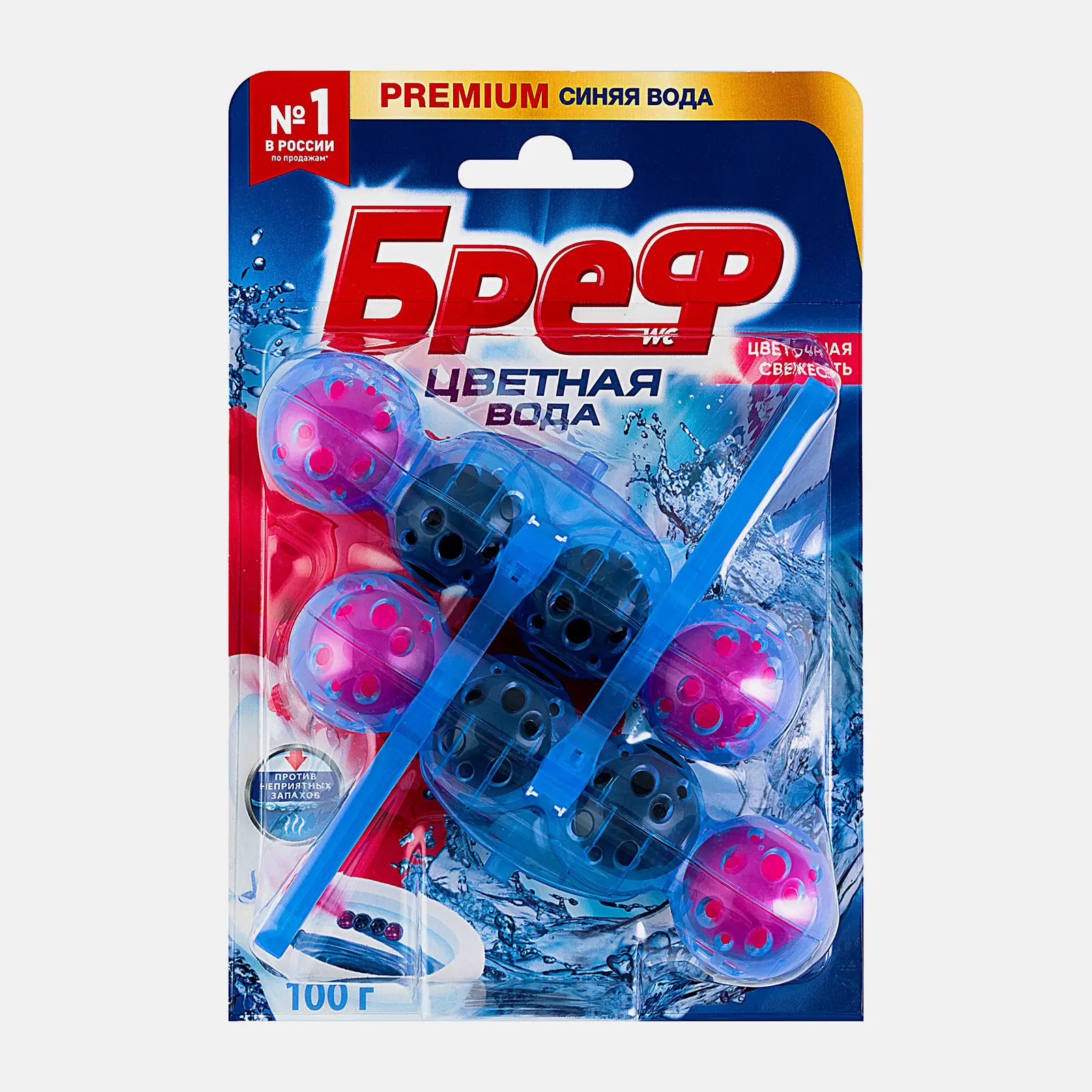 Изображение товара Туалетный блок Бреф Цветная вода Цветочная свежесть 2шт*50г