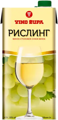 Вино Рислинг белое сухое 10% 1л