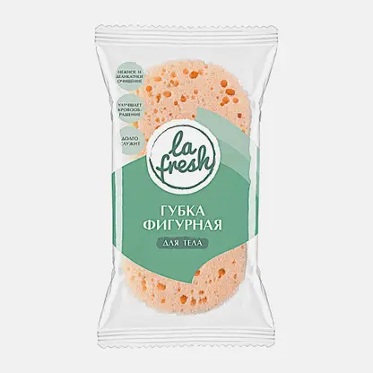 Губка для тела La Fresh фигурная массажная 8.8*4*16.5см 12г в ассортименте