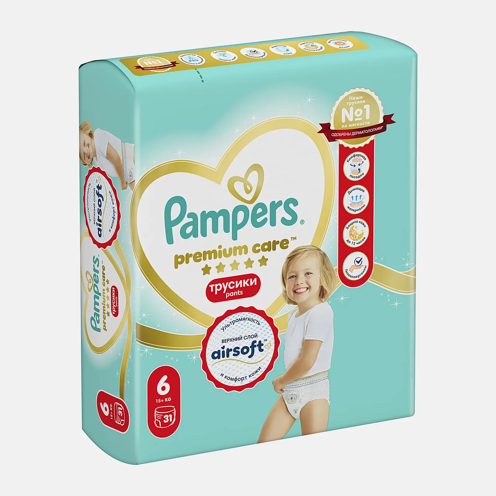 Трусики Pampers Premium Care 6 Extra Large 15+ 31шт - фото 2 Трусики Pampers Premium Care 6 Extra Large 15+ 31шт - фото 2