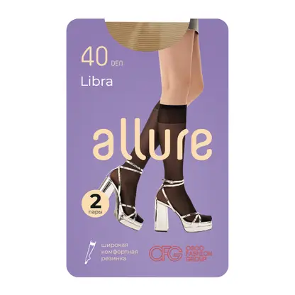 Изображение товара Гольфы женские Allure Libra 40 бежевые 2 пары