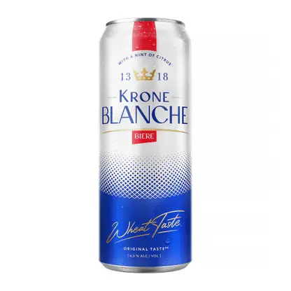 Изображение товара Пивной напиток Krone Blanche Biere пшеничный 4.5% 450мл