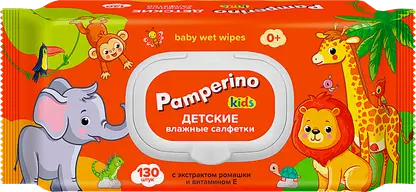 Салфетки детские влажные Pamperino Ромашка и витамин Е 130шт