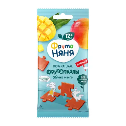 Изображение товара Фруктовые кусочки ФрутоНяня Фрутопазлы Яблоко манго 20г