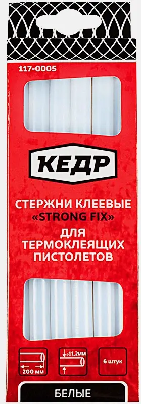 Стержни для клеевого пистолета Кедр белые 11,2*200мм 6шт