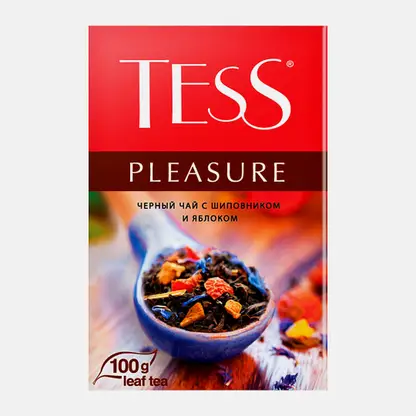 Чай черный Tess Pleasure с шиповником и яблоком 100г