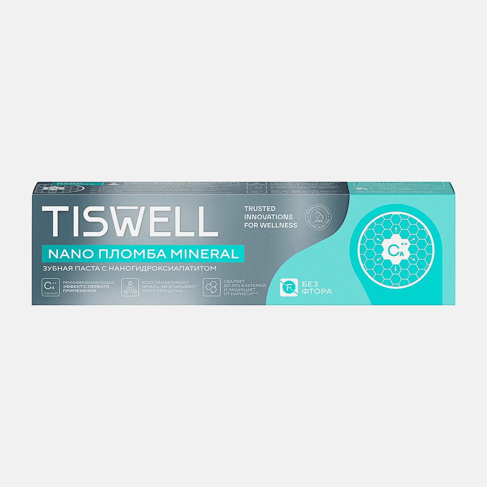 Зубная паста Tiswell реминерализующая с наногидроксиапатитом без фтора 110г