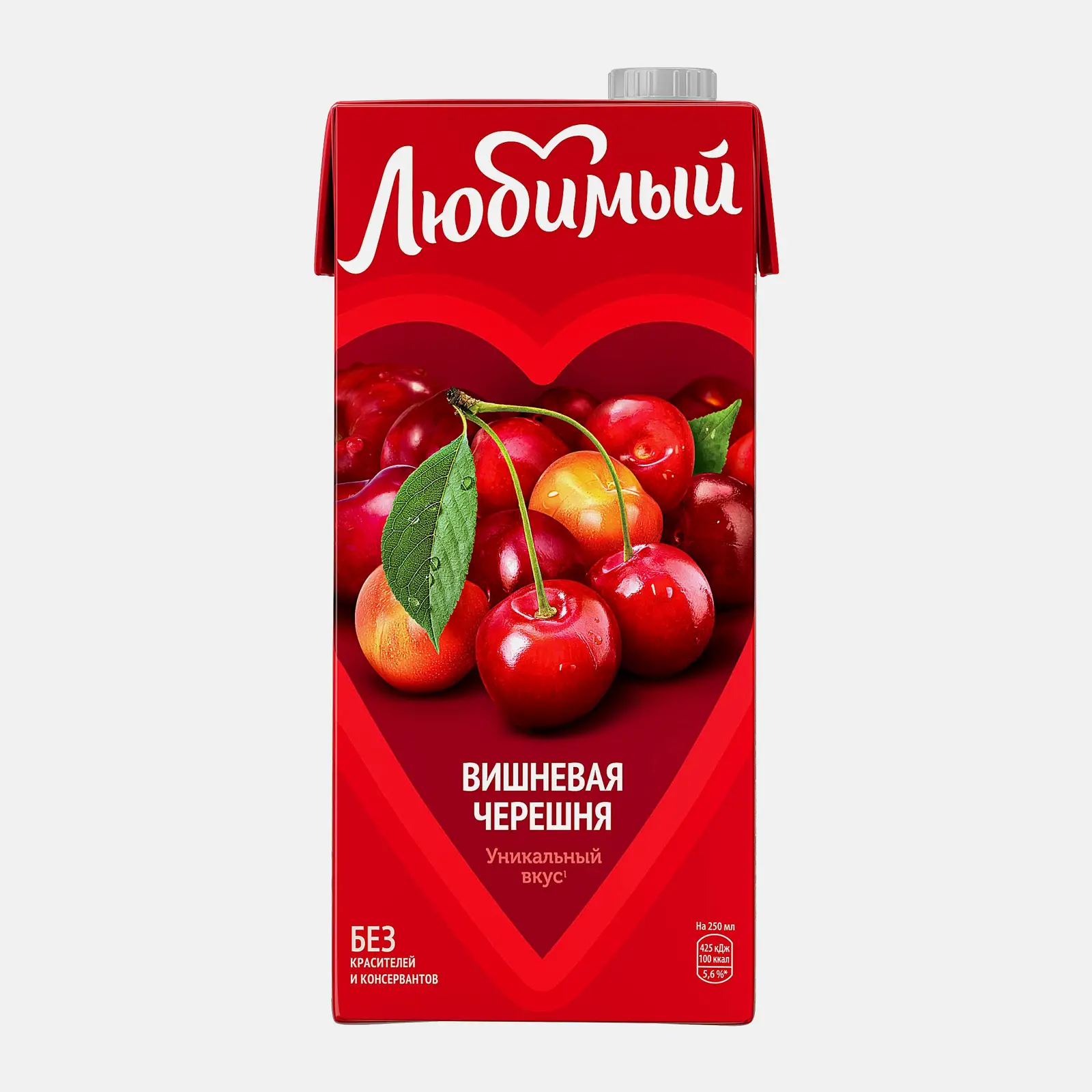 Изображение товара Напиток Любимый Вишневая черешня 950 мл натуральный сок с вишней и черешней