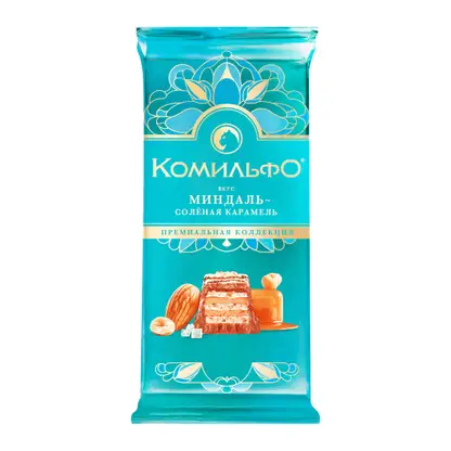 Изображение товара Шоколад Комильфо вкус миндаль соленая карамель 102г