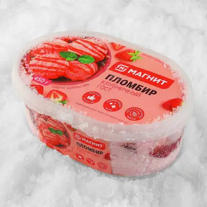 Пломбир Магнит Клубничный 12% 450г