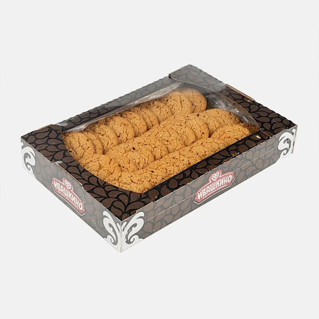 Изображение товара Печенье сдобное с овсяными хлопьями и изюмом Ивашкино 430г
