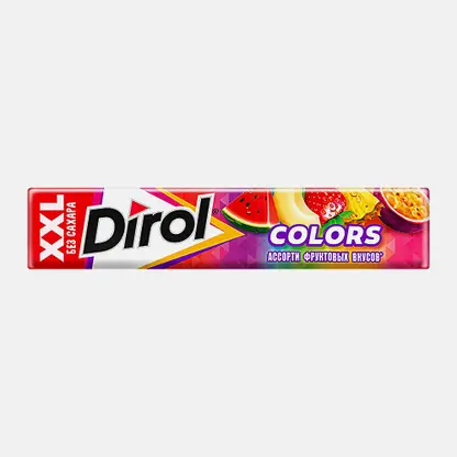 Жевательная резинка Dirol Colors XXL ассорти фруктовых вкусов 19г