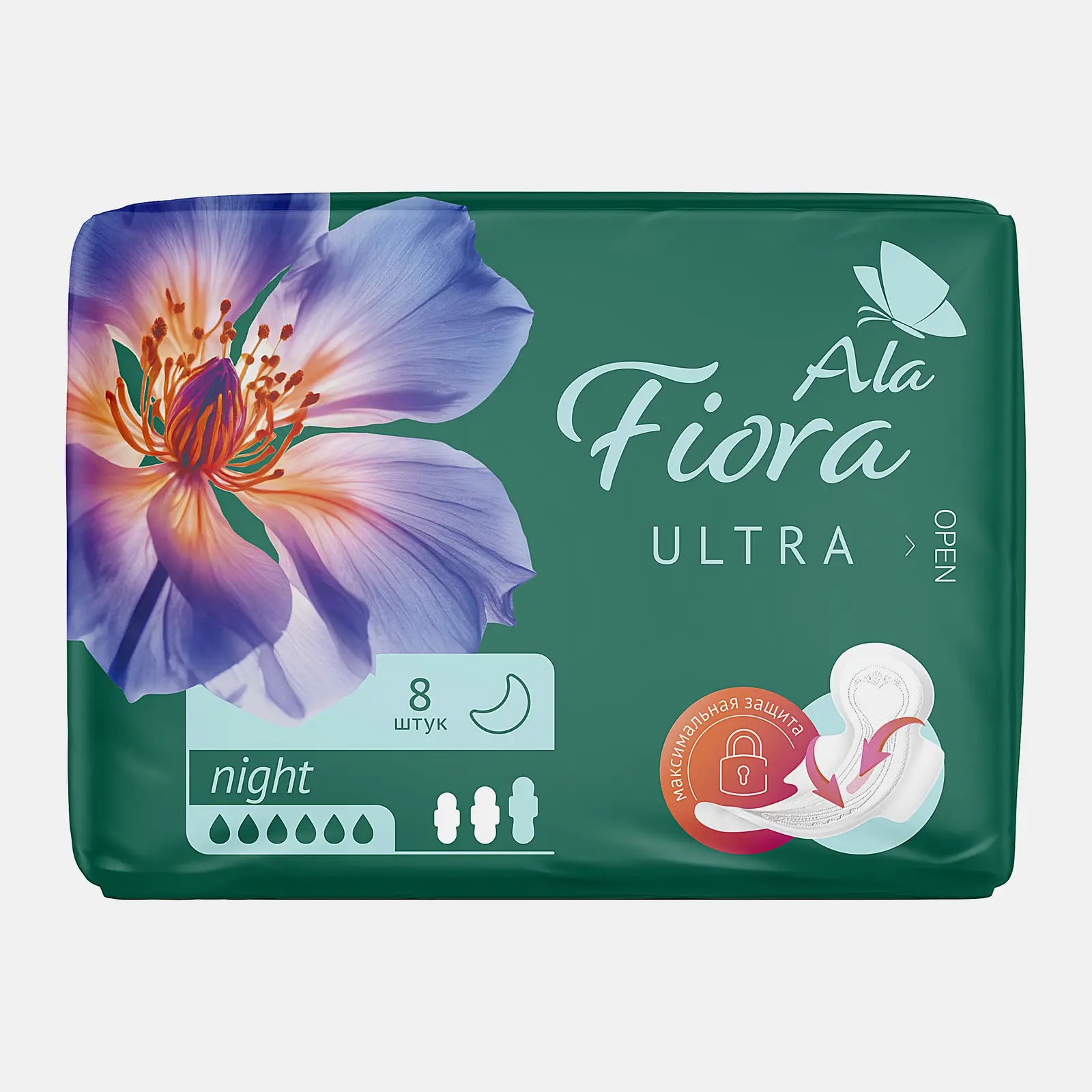 Прокладки гигиенические Aura Fiora Ultra night 8шт