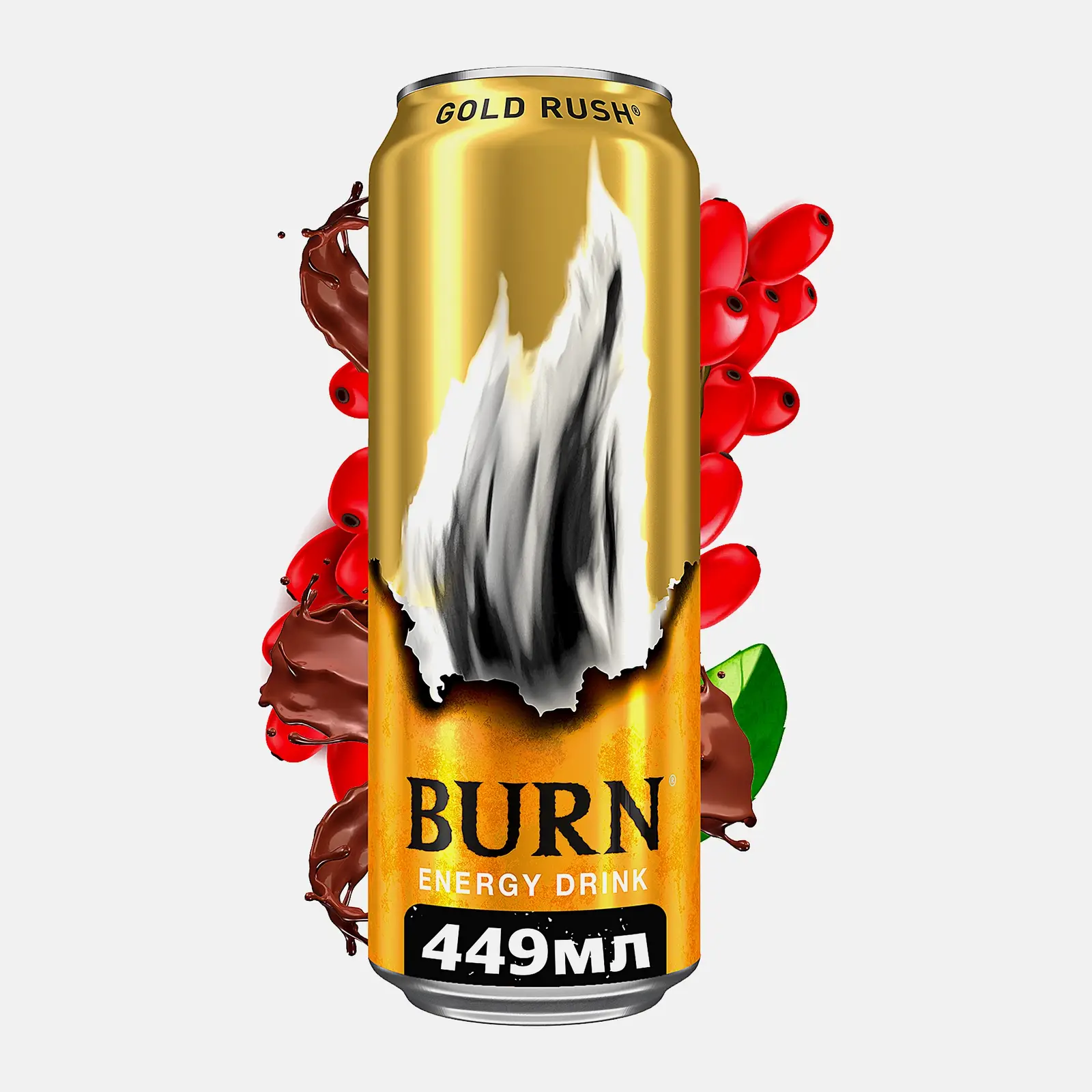 Изображение товара Энергетический напиток Burn Gold Rush 449мл с кофеином и витаминами