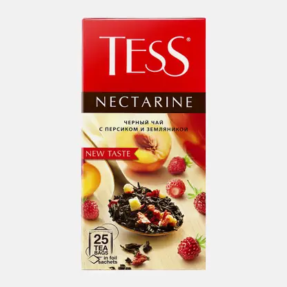 Черный чай с персиком и земляникой Tess Nectarine 25пак 37.5г