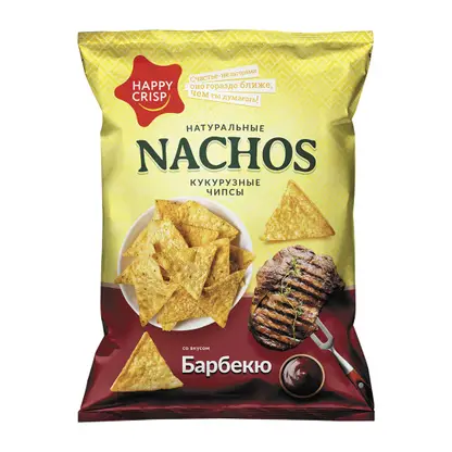 Изображение товара Чипсы кукурузные Happy Crisp Nachos Барбекю 75г