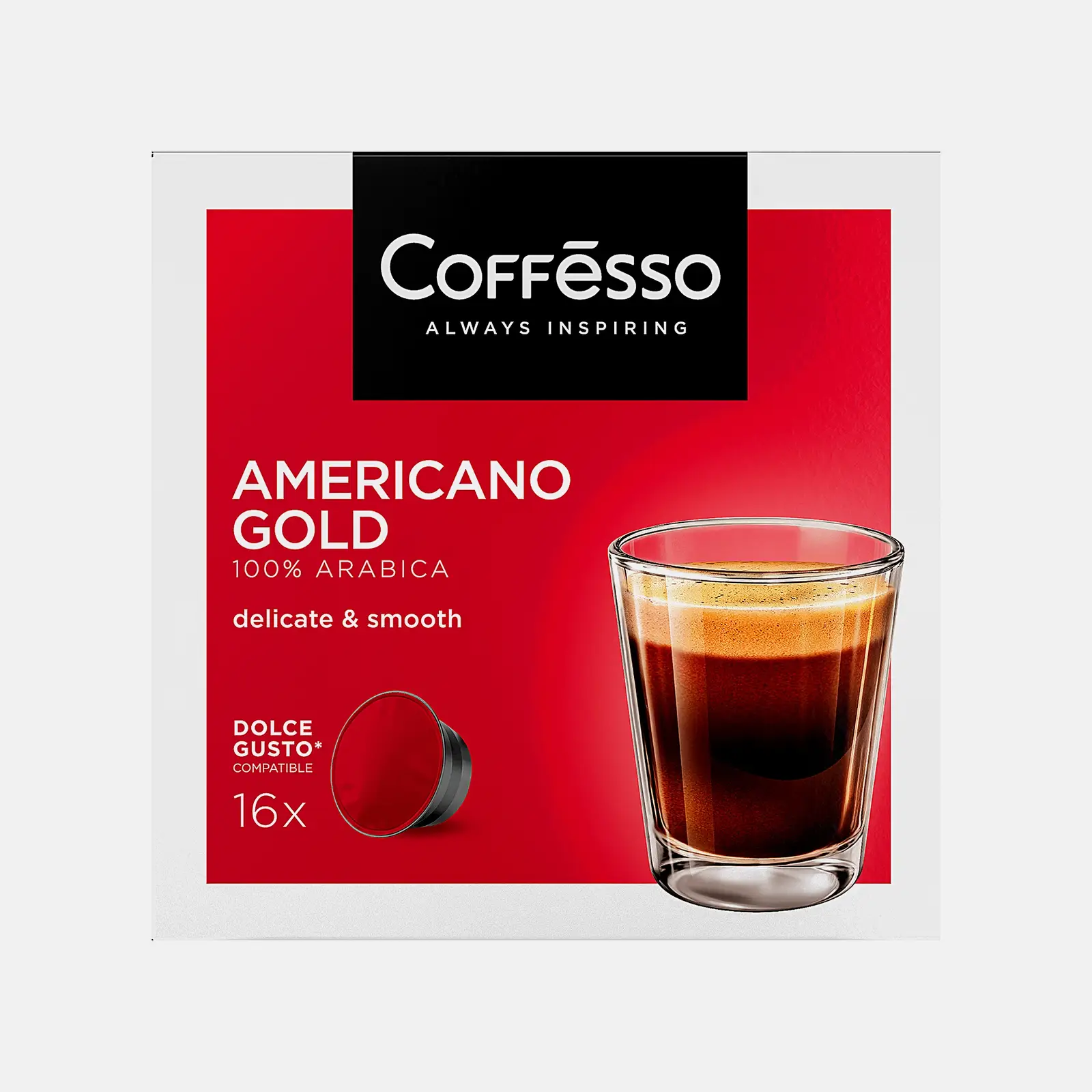 Изображение товара Кофе в капсулах Coffesso Americano Gold для Dolce Gusto 16шт 128г
