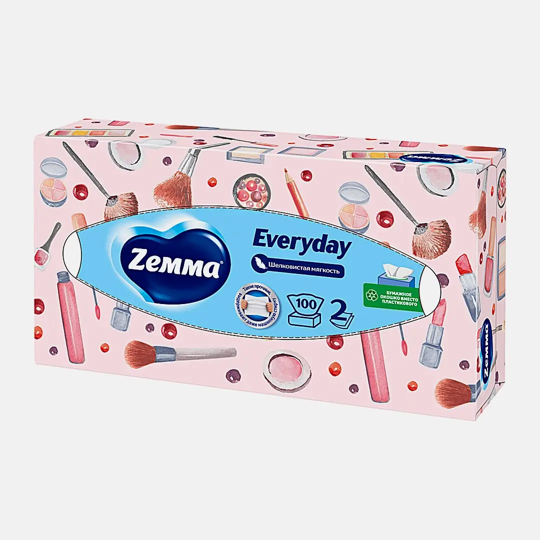 Салфетки бумажные Zemma Everyday 2 слоя 100шт в ассортименте - фото 8