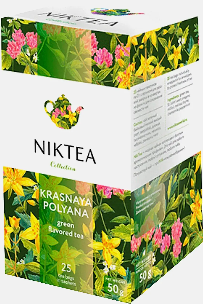 Изображение товара Зеленый чай Niktea Красная поляна с травами 25 пакетов натуральный напиток