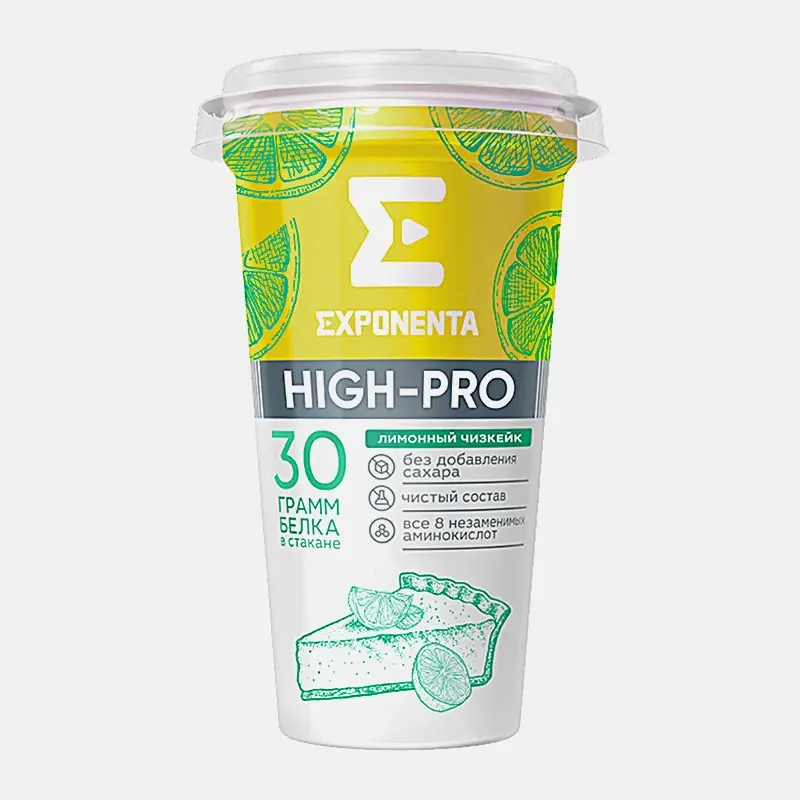 Напиток кисломолочный High-Pro лимонный чизкейк высокобелковый Exponenta 0% 250г