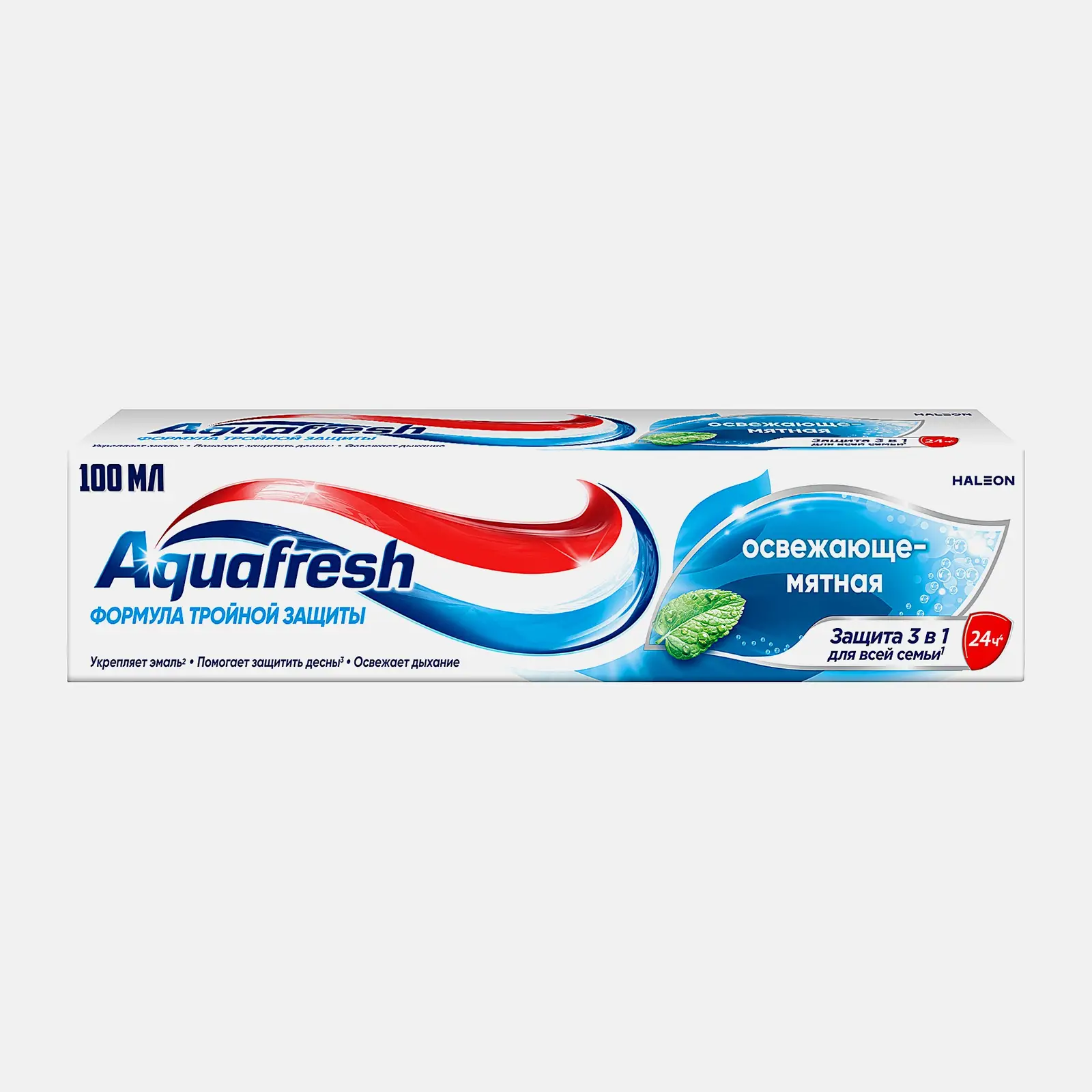 Зубная паста Aquafresh Тройная защита Освежающе-мятная с фтором 100мл - фото 5 Зубная паста Aquafresh Тройная защита Освежающе-мятная с фтором 100мл - фото 5