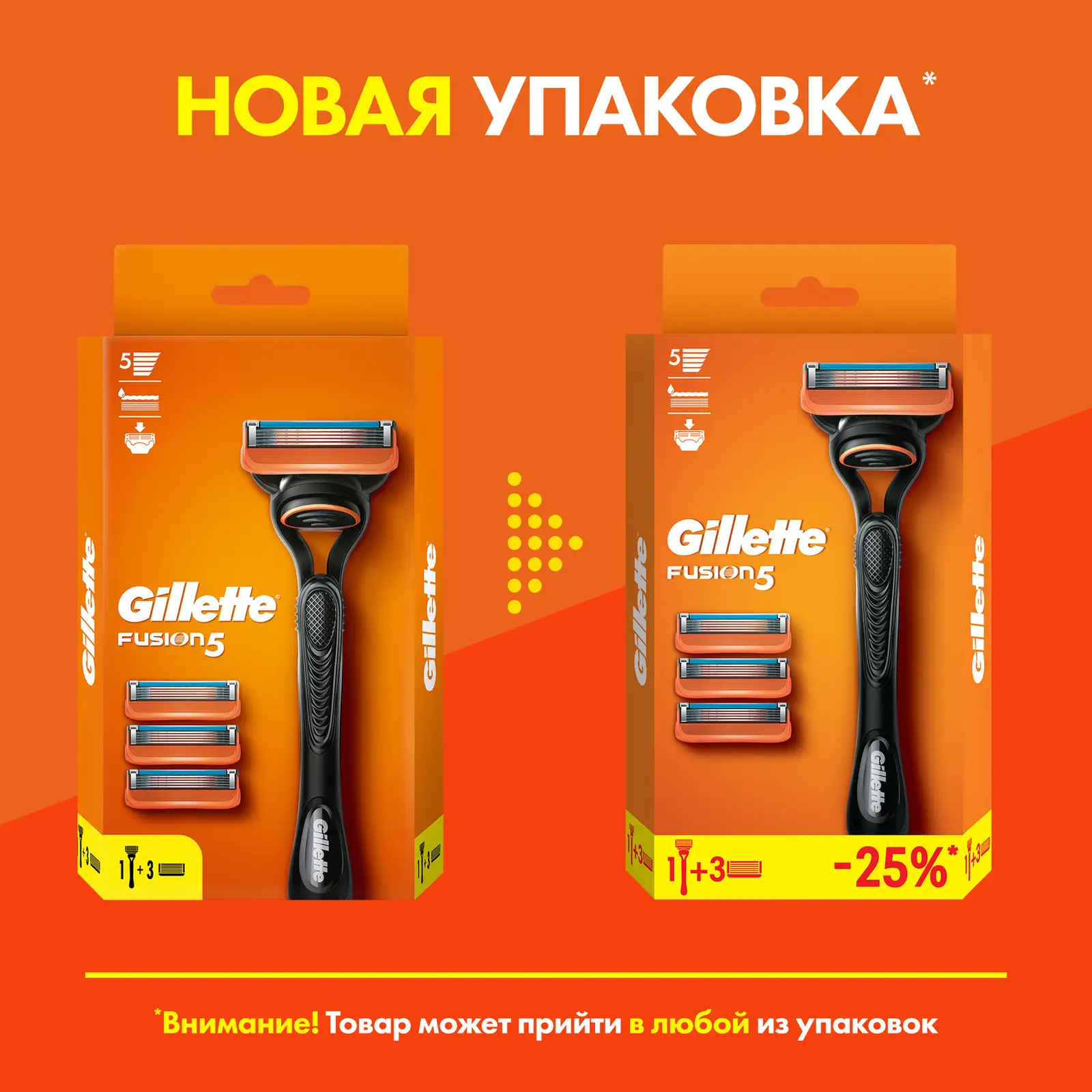 Бритва Gillette Fusion 5 с 4 сменными кассетами