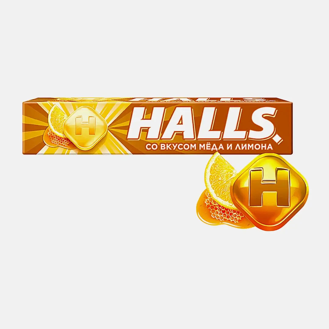 Карамель леденцовая Мед-лимон Halls 25г Карамель леденцовая Мед-лимон Halls 25г