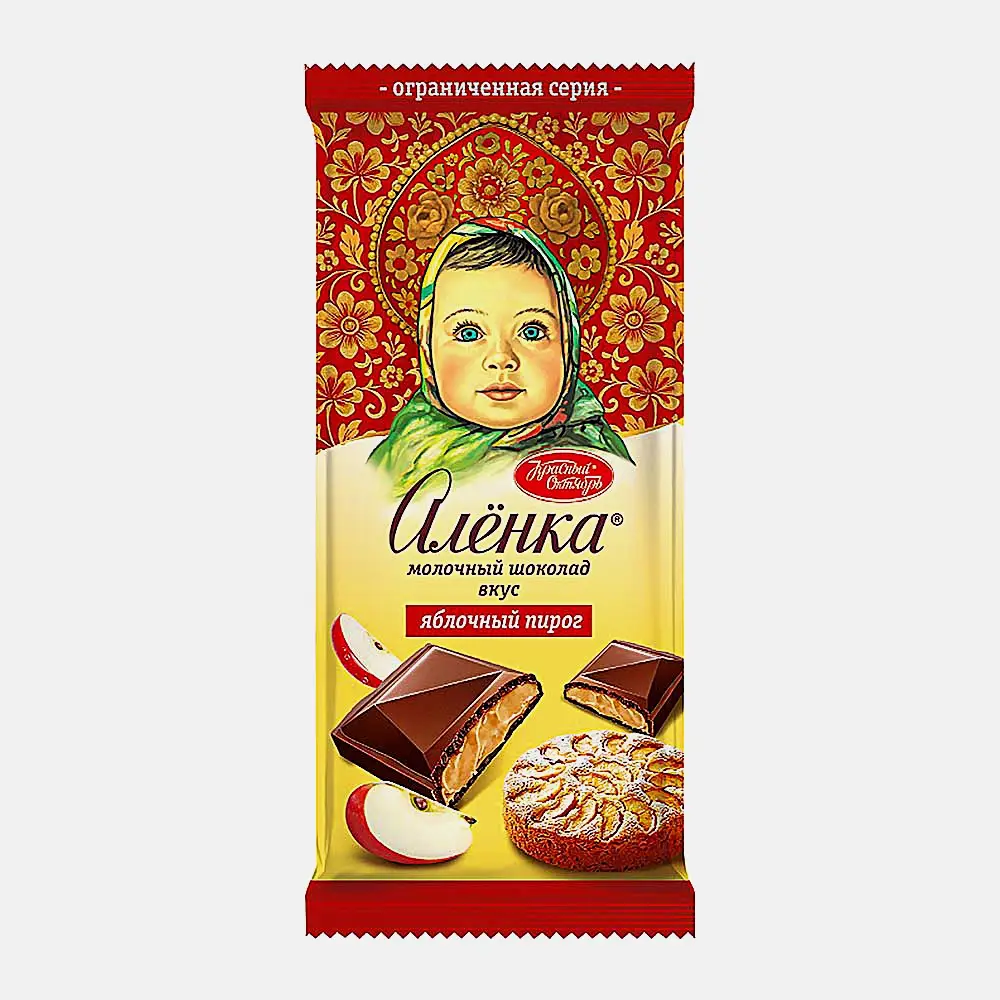 Молочный шоколад со вкусом яблочного пирога Аленка 87г Молочный шоколад со вкусом яблочного пирога Аленка 87г