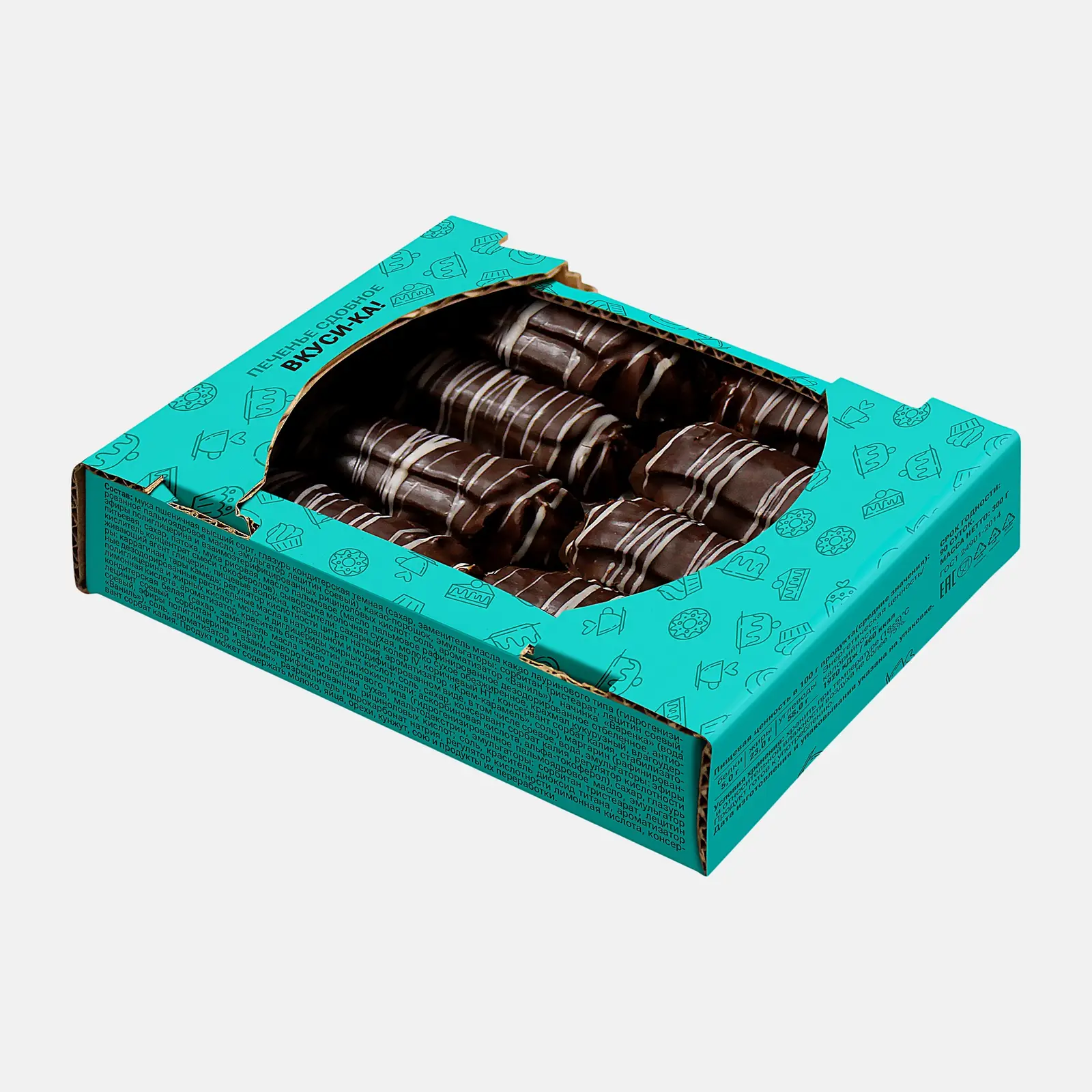 Изображение товара Печенье сдобное глазированное Вкуси-Ка 300г с начинкой Варенка