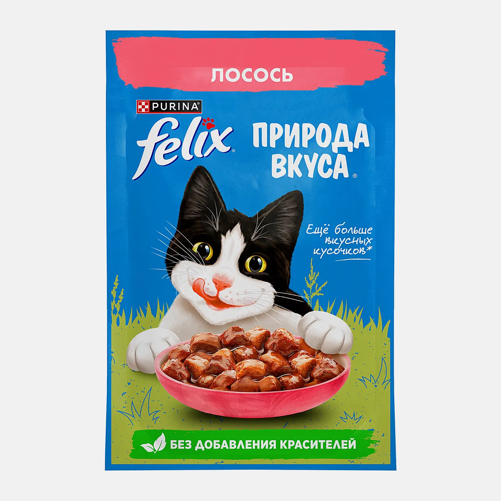 Изображение товара Влажный корм для кошек Felix Природа вкуса c лососем в соусе 75г