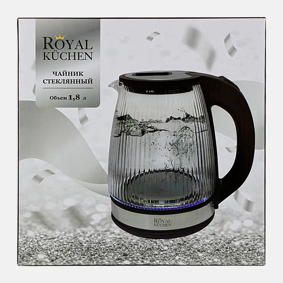 Чайник стеклянный 1800Вт KEG1703CF Royal Kuchen 1.8л - фото 2 Чайник стеклянный 1800Вт KEG1703CF Royal Kuchen 1.8л - фото 2