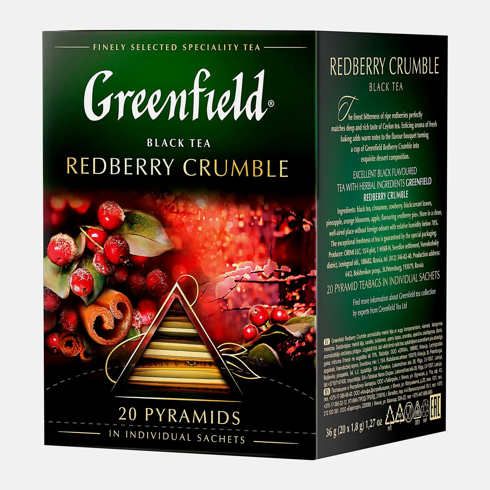 Чай черный Greenfield Redberry Crumble 20пир 36г