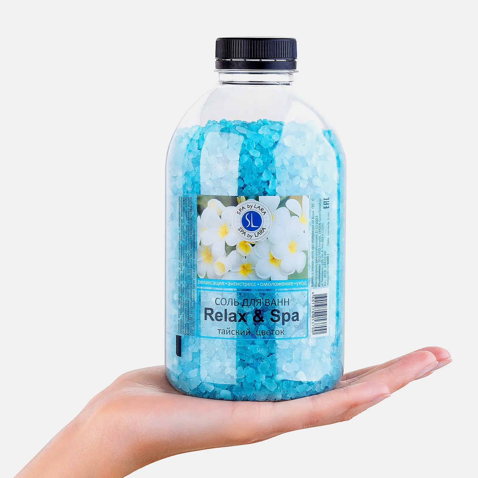 Соль Spa By Lara для ванн Тайский цвет зеленый чай 1кг в ассортименте