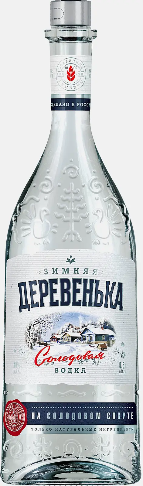 Водка Зимняя деревенька солодовая 40% 500мл