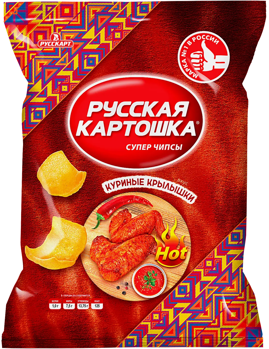 Чипсы Русская картошка картофельные куриные крылья 105г Чипсы Русская картошка картофельные куриные крылья 105г