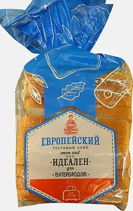 Хлеб Европейский тостовый формовой нарезанный Краснодарский хлебозавод №6 500г