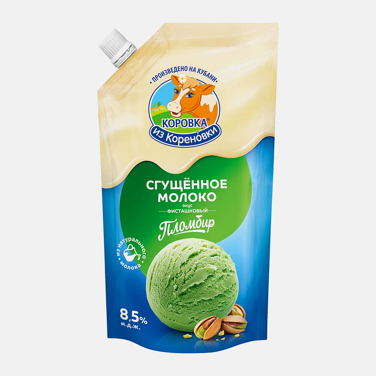 Изображение товара Молоко сгущенное со вкусом фисташкового пломбира Коровка из Кореновки 8.5% 270г