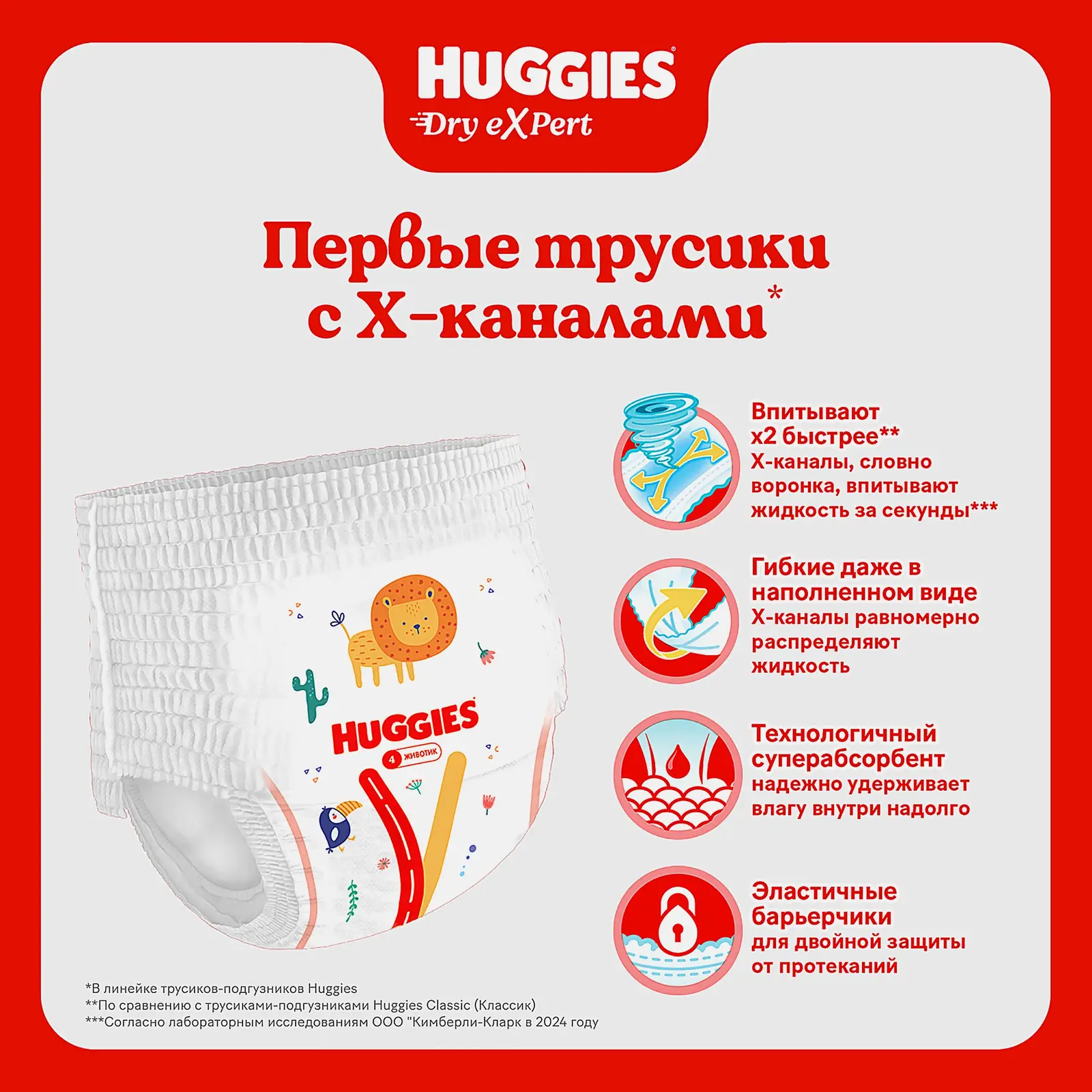 Подгузники-трусики для детей Huggies Dry Expert р.5 12-17кг 15шт
