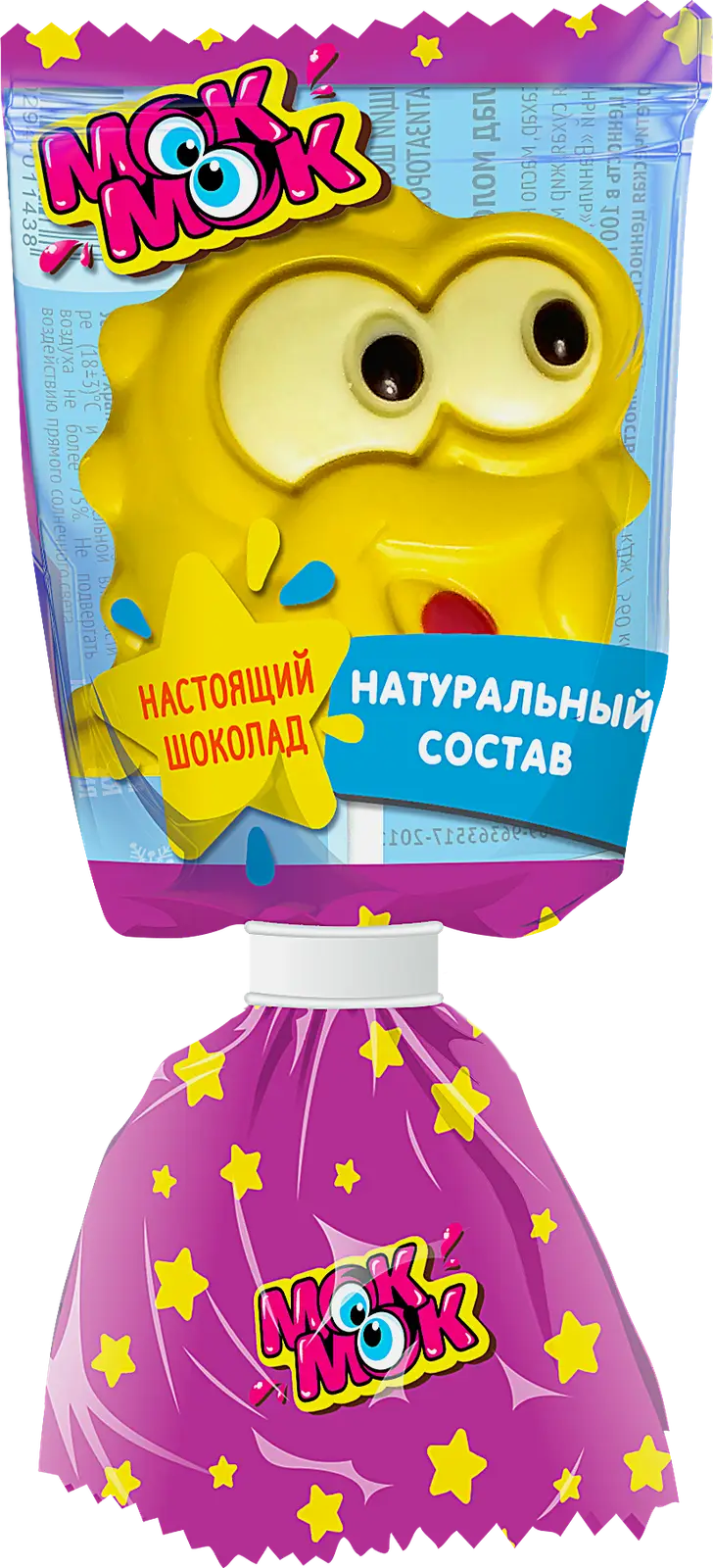 Изображение товара Молочный шоколад Шокомонстрики с печеньем на палочке Мок Мок 24г