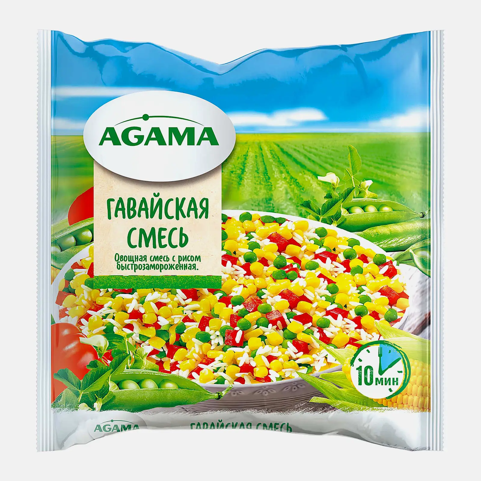 Изображение товара Гавайская смесь Agama быстрозамороженная 400г - овощной гарнир или блюдо