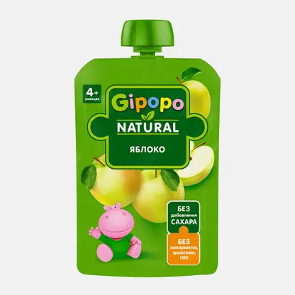 Пюре детское Gipopo Фруктовое Яблоко с 4 месяцев 90г