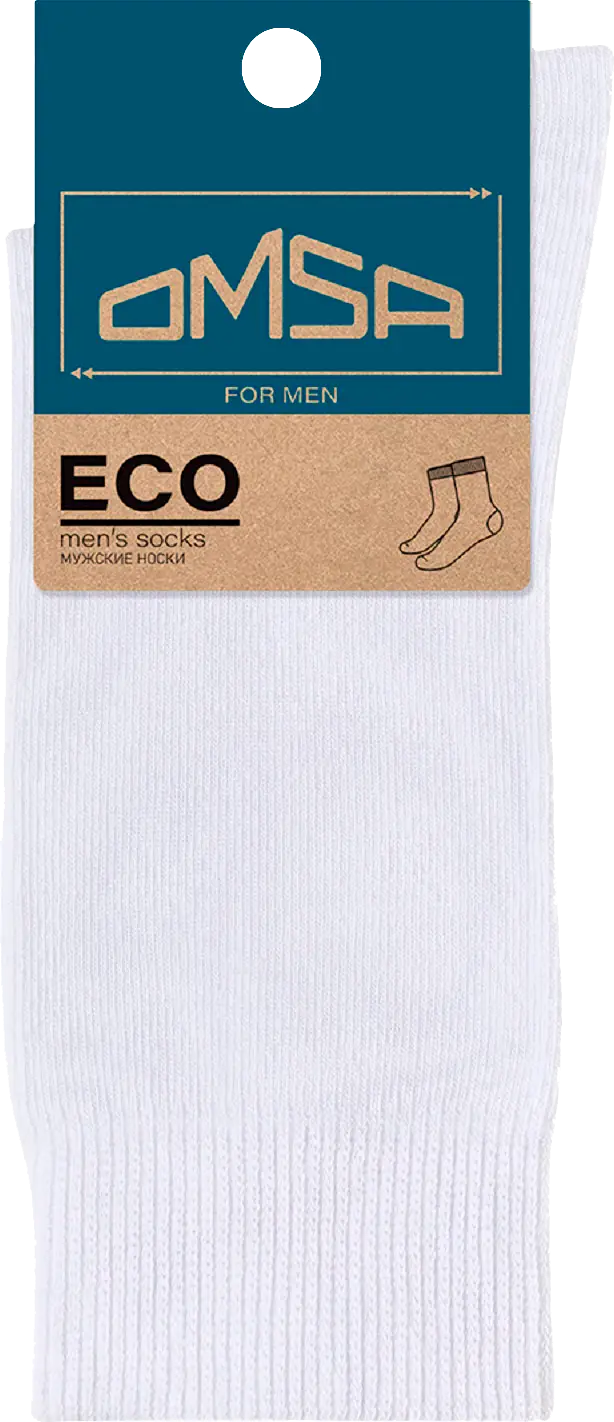 Изображение товара Мужские носки Omsa Eco белые 27-29 (41-44) комфорт и долговечность