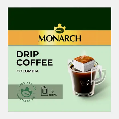 Молотый кофе натуральный жареный Дрип Колумбия Monarch 66г